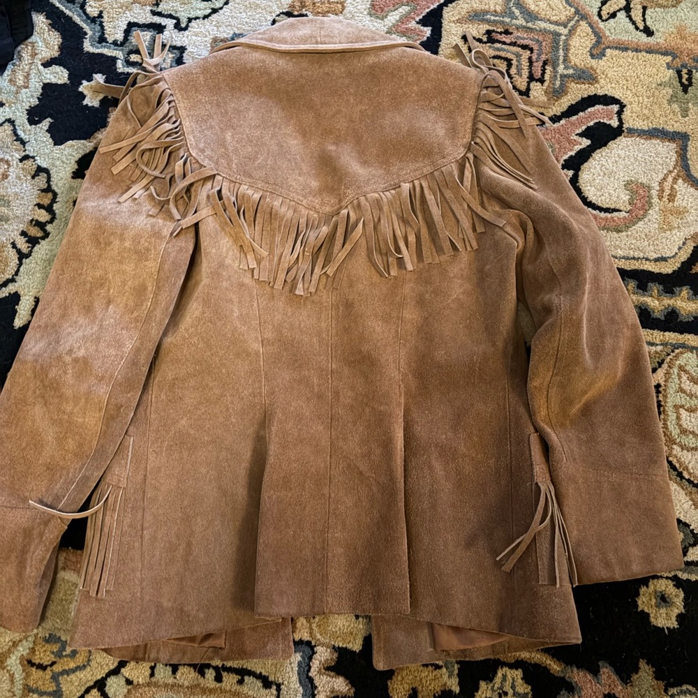 Vintage Tan Suede Fringe Jacket